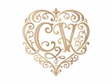 [Laser cut and engrave] Romantic Wedding Monogram Bundle SVG PNG | Ornate Heart Letter Monograms CA-CZ | Elegant Bridal Initial Logo Set