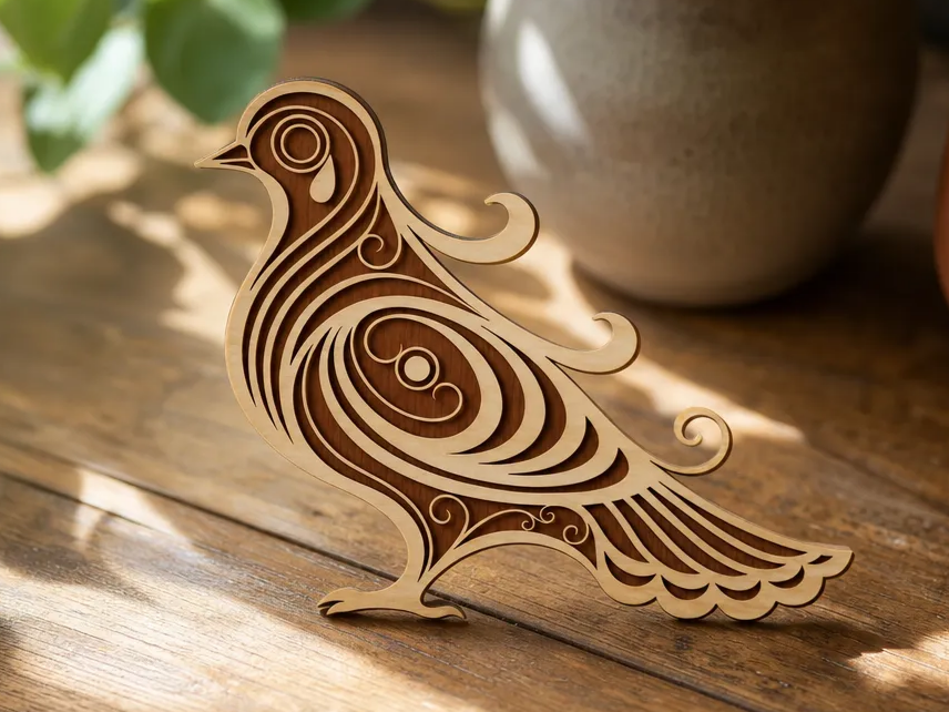 Dove - Decorative Laser Cut Design File