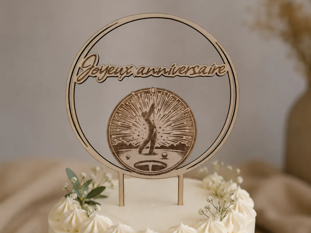 Cake topper Anniversaire Golfeur