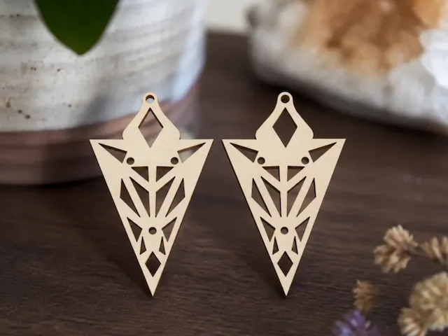Geometric Triangle Statement Earrings