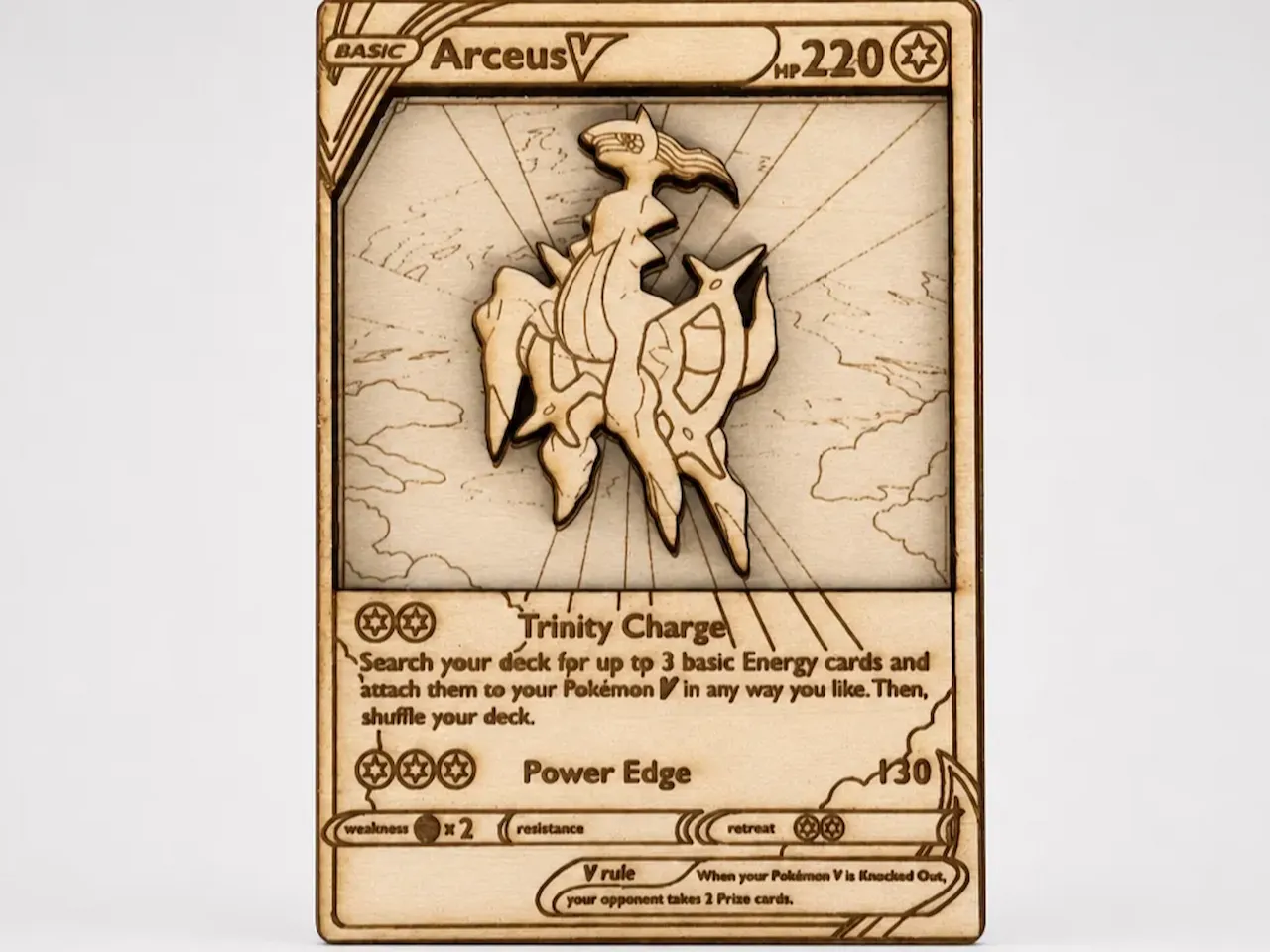 [Laser cut and engrave] Carte de collection Arceus V en bois