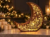 [Laser cut and engrave] Christmas Express Moon Lantern - Train and Sleigh Laser Cut