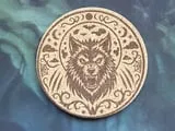 [Laser cut and engrave] Kork Untersetzer Halloween Werwolf / Coaster Werewolf
