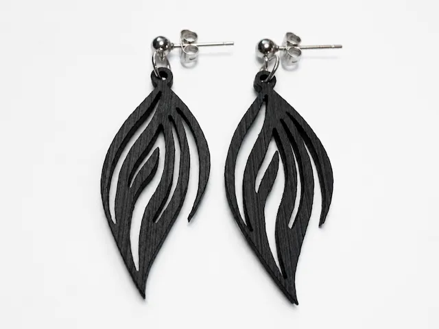 Feather Earrings | Lightweight Laser Cut Wooden Jewelry