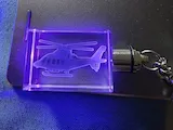[Laser cut and engrave] Porte-clés lumineux en cristal avec motif d'hélicoptère