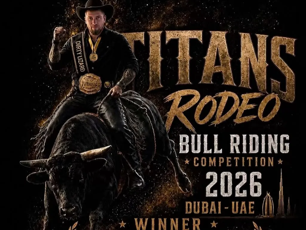 Titans Rodeo Bull Riding Competition 2026 Dubai Event Poster