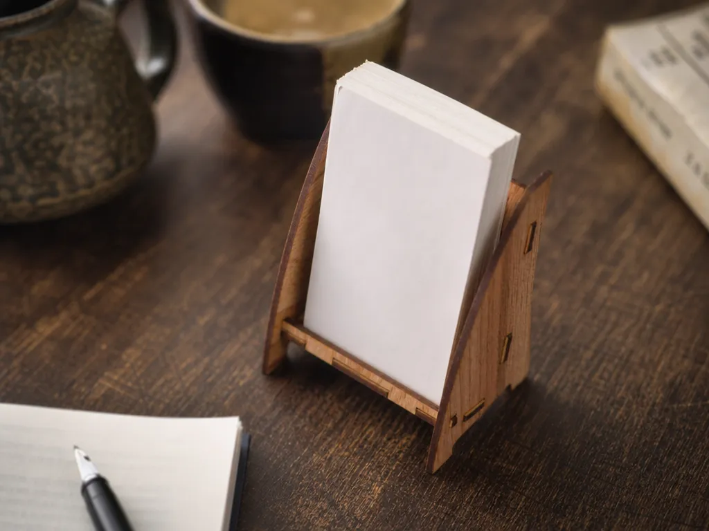 Wooden Business Card Holder Stand