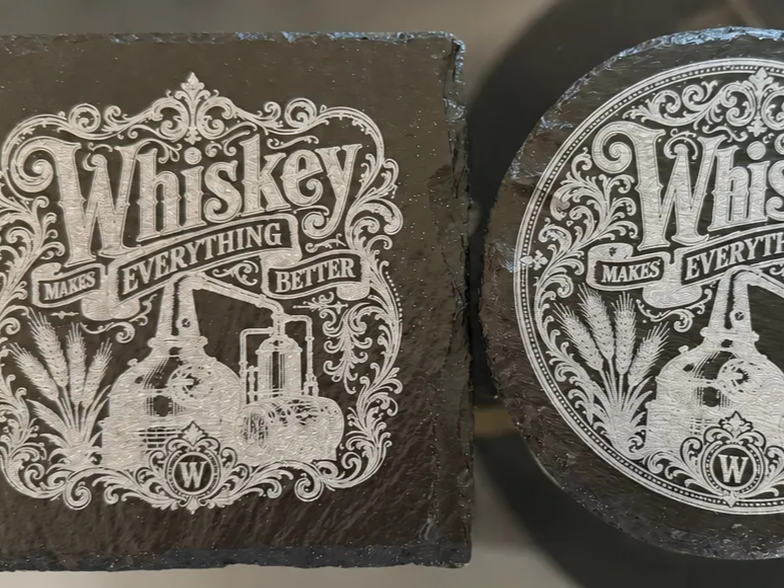 Whiskey Makes Everything Better Slate Coasters