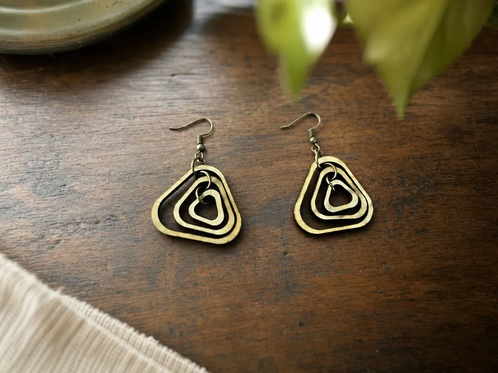Boucles d'oreilles pendantes géométriques en forme de triangle ou ronde