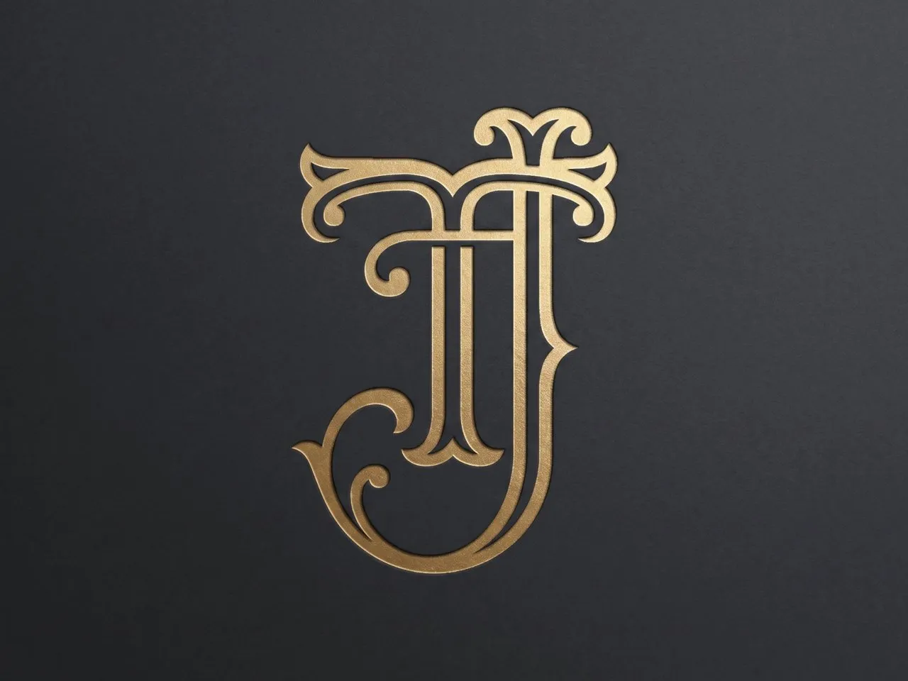 [Laser cut and engrave] TJ Elegant Wedding Monogram – Romantic Couple Initials with Flowing Calligraphic Detail for Laser Cut Signs, Cake Toppers & Engraving