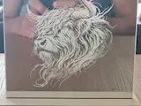 [Laser cut and engrave] Highland Cow Portrait Wall Art