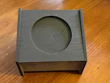 [Laser cut and engrave] Small square wooden display stand with circular recessed holder