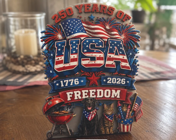 [Laser cut and engrave,DTF Printing,Other,Inkjet printing] 250 Years of USA Freedom Patriotic Graphic with Dog and Cat
