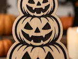 [Laser cut and engrave] Stacked Jack-o'-lantern Halloween Ornament