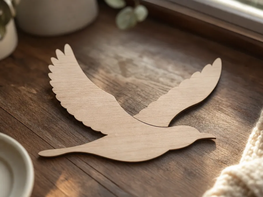 Wooden Flying Bird Silhouette Wall Art