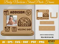 [Laser cut and engrave] Baby Newborn Stand Sea Animals 12 Designs
