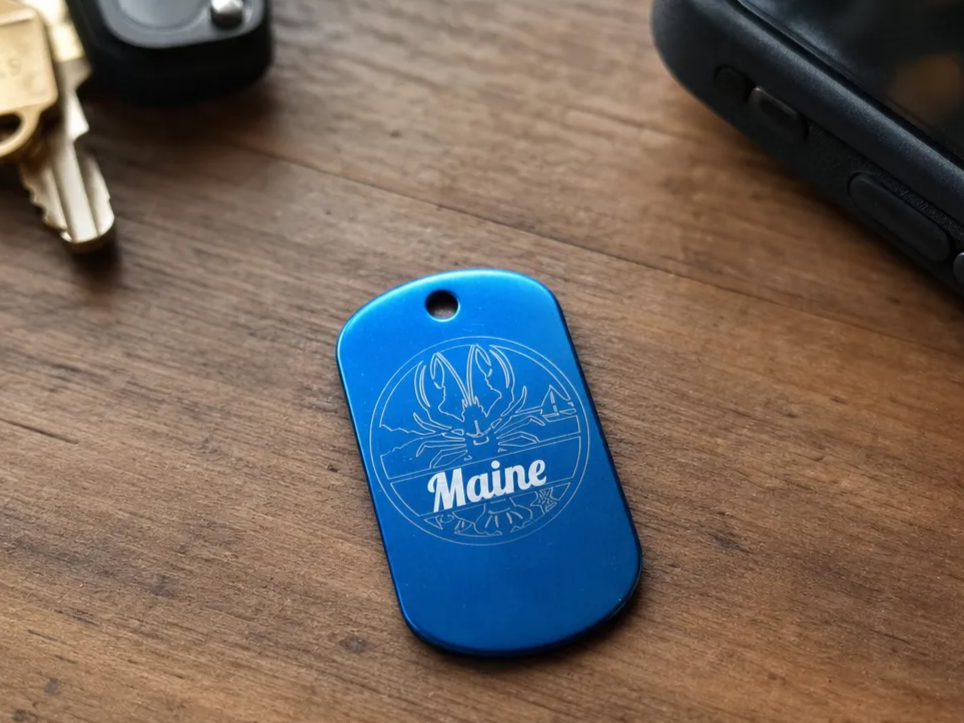 Blue Maine Lobster Keychain Tag