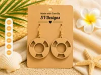 [Laser cut and engrave] Summer Earrings Laser Cut SVG