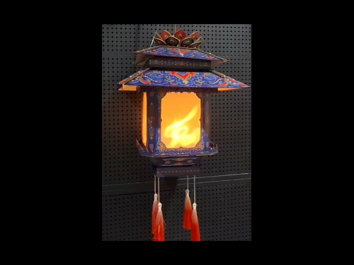 [Laser cut and engrave,Inkjet printing] Chinese Retro Flying Apsaras Rotating Palace Lantern