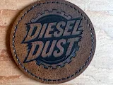 [Laser cut and engrave] Diesel Dust Round Leather Patch with Gear Motif