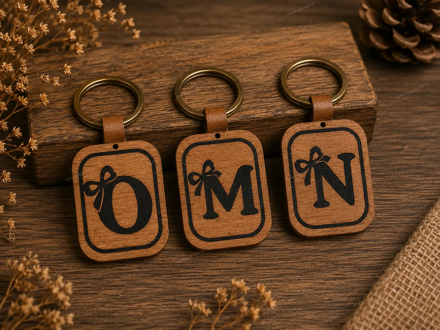 Aesthetic Coquette Bow Alphabet M N O Keychain SVG Laser Cut Designs