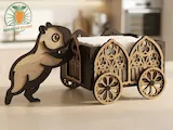 [Laser cut and engrave] Capybara Wagon Napkin Holder SVG
