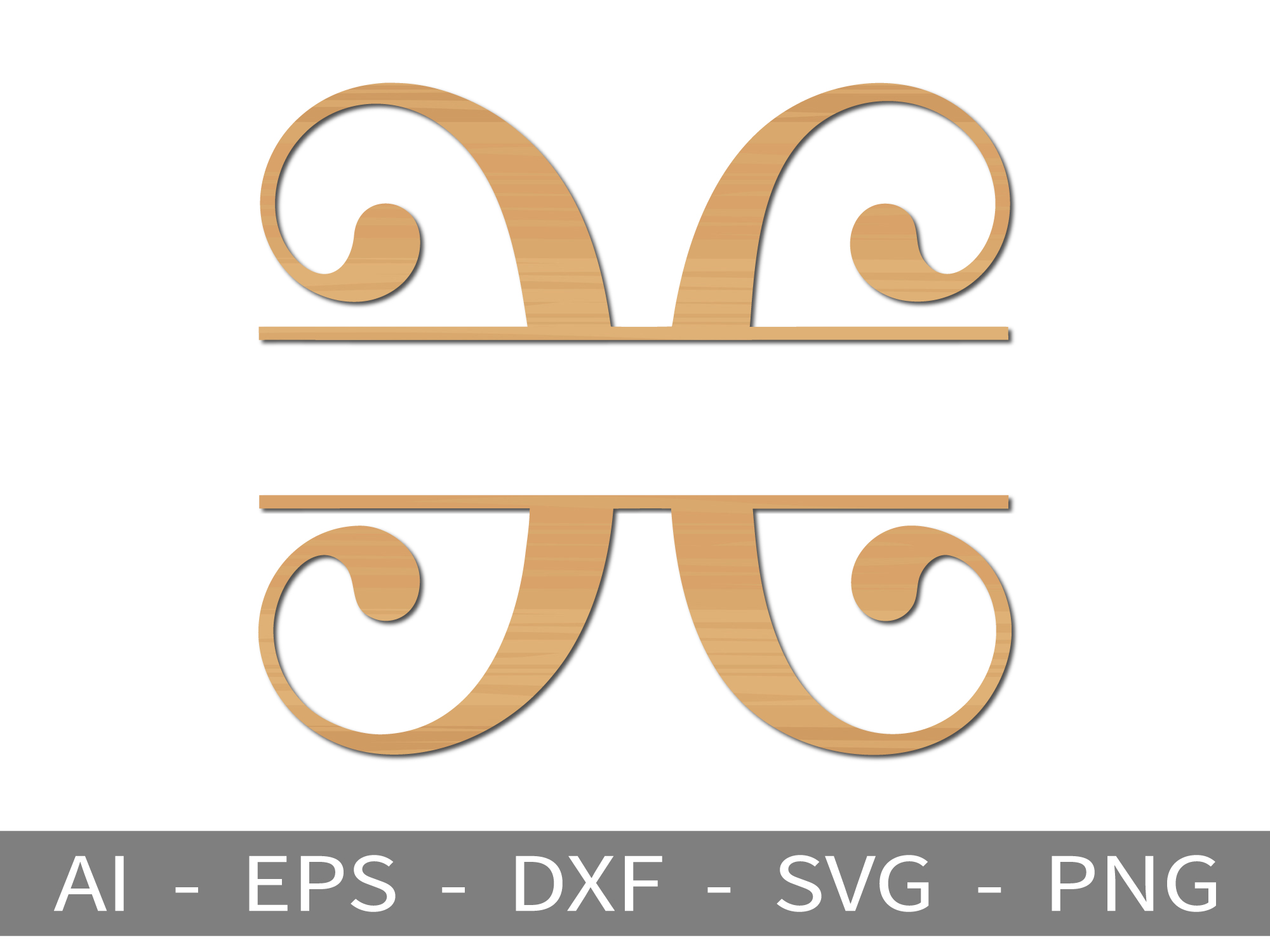 [Laser cut and engrave] Split Letter Frame - Laser Cutting Design