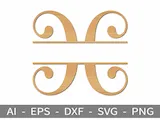[Laser cut and engrave] Split Letter Frame - Laser Cutting Design