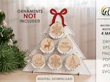 [Laser cut and engrave] 3D Christmas Ornament Display Stands Bundle. Christmas Ornament Holder Rack Laser Cut Files. Wooden Ornament Display SVG. Holiday Decor
