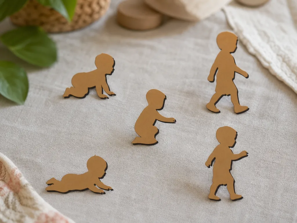 Set of Wooden Baby Milestone Silhouette Cutouts