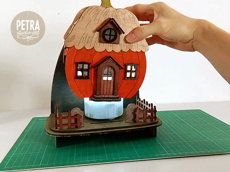 Pumpkin House Halloween Candle Holder | Tabletop Display