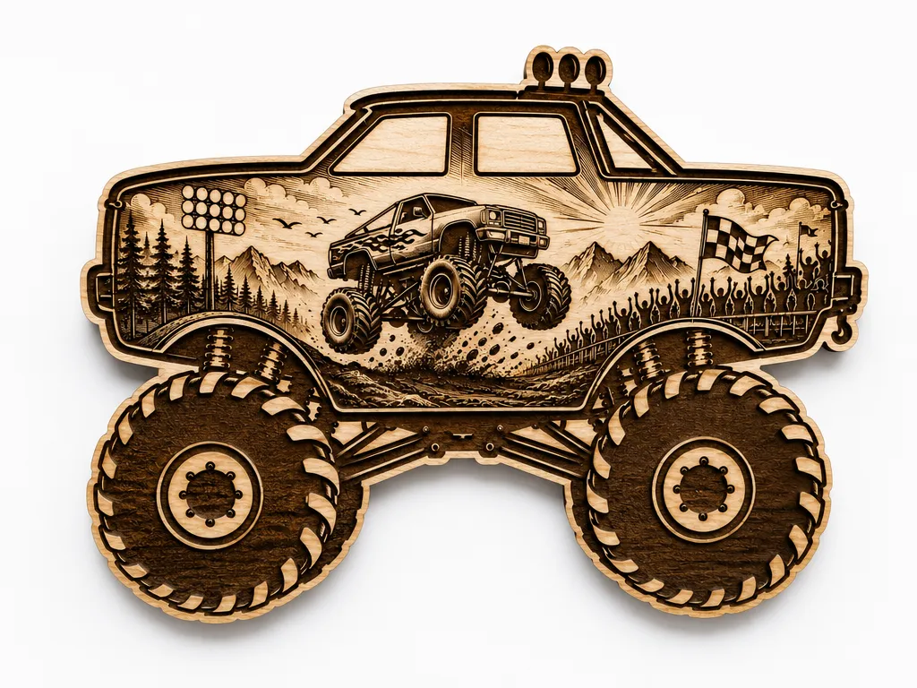 Monster Truck Scenic Cut and Engrave