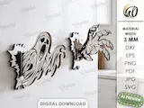 [Laser cut and engrave] Ghost and Claw Wall Art for Halloween Decor