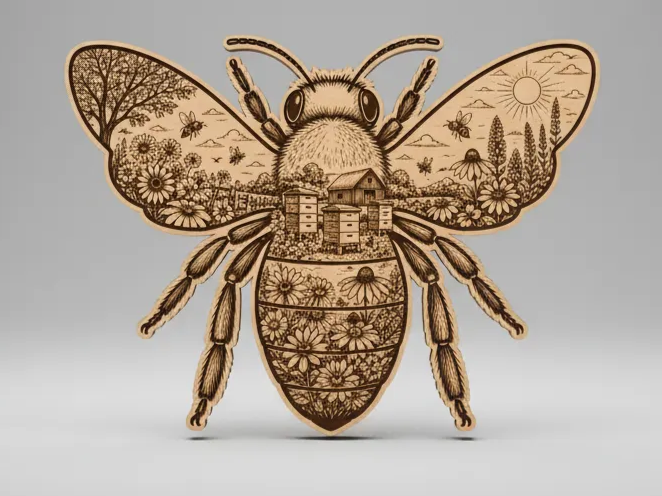 Bee Scenic Cut and Engrave
