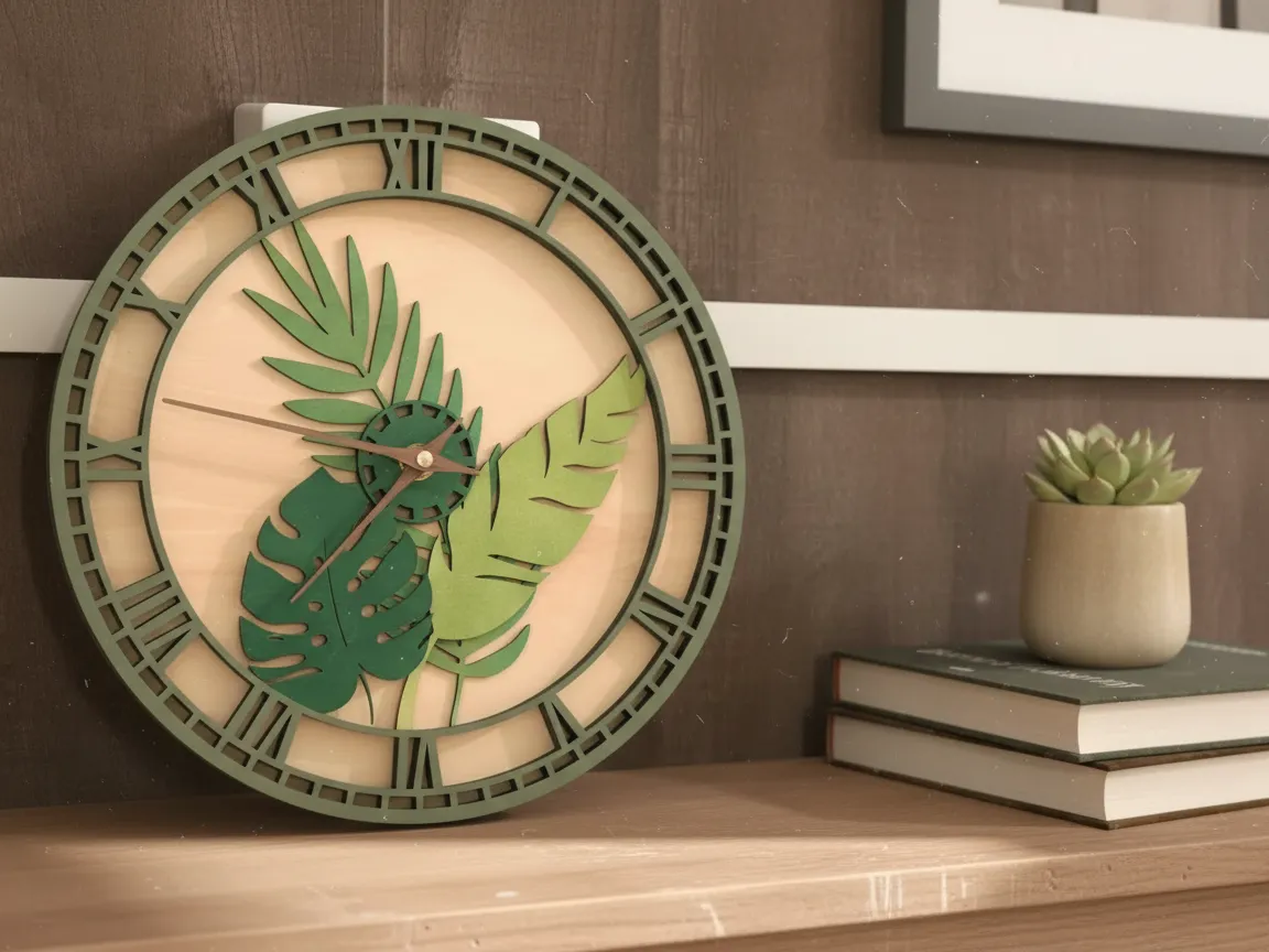 Horloge florale à personnaliser