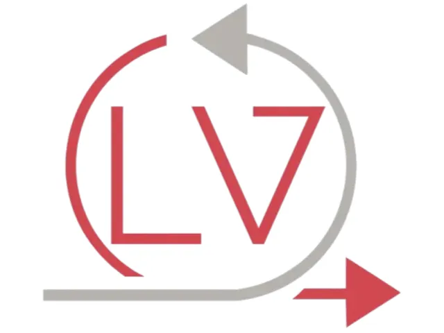 Logo avec lettres LV et flèches circulaires