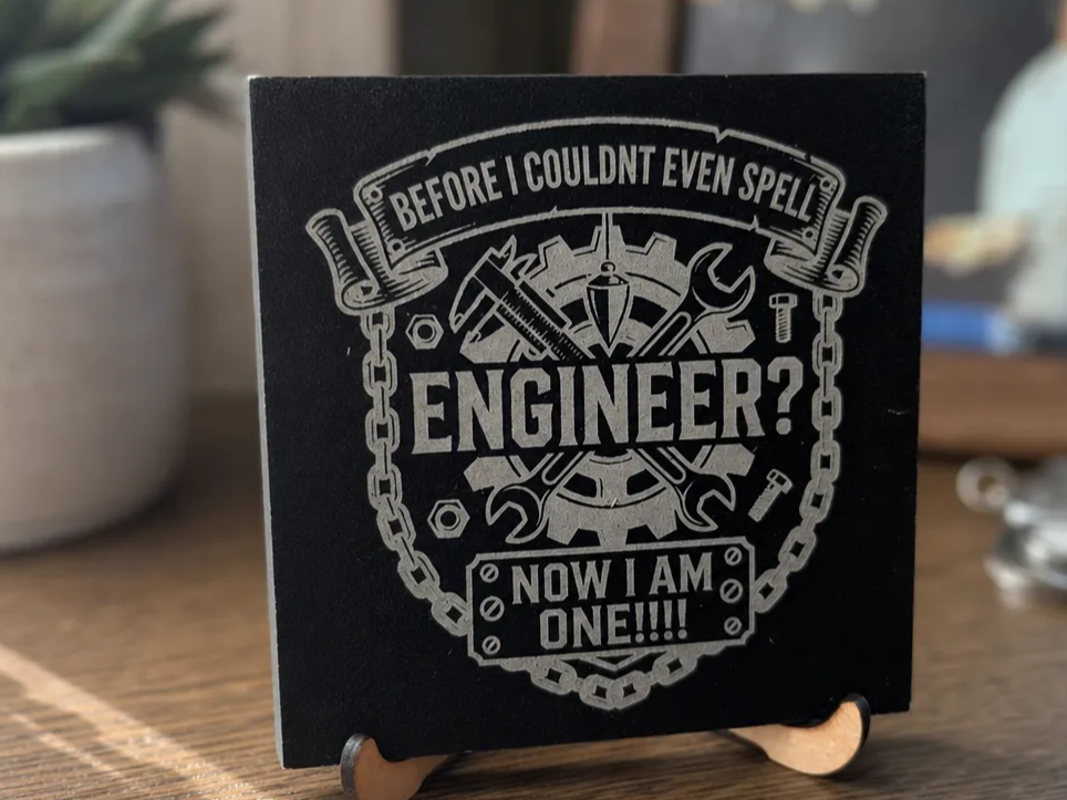 A Engineers  Sign Quote  with a Tool Motif