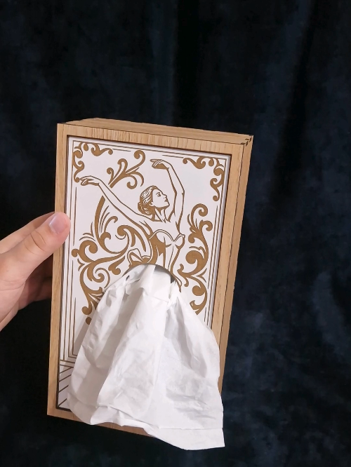 [Laser cut and engrave] Ballerina Laser Cut Tissue Box Files – Dance Decor svg