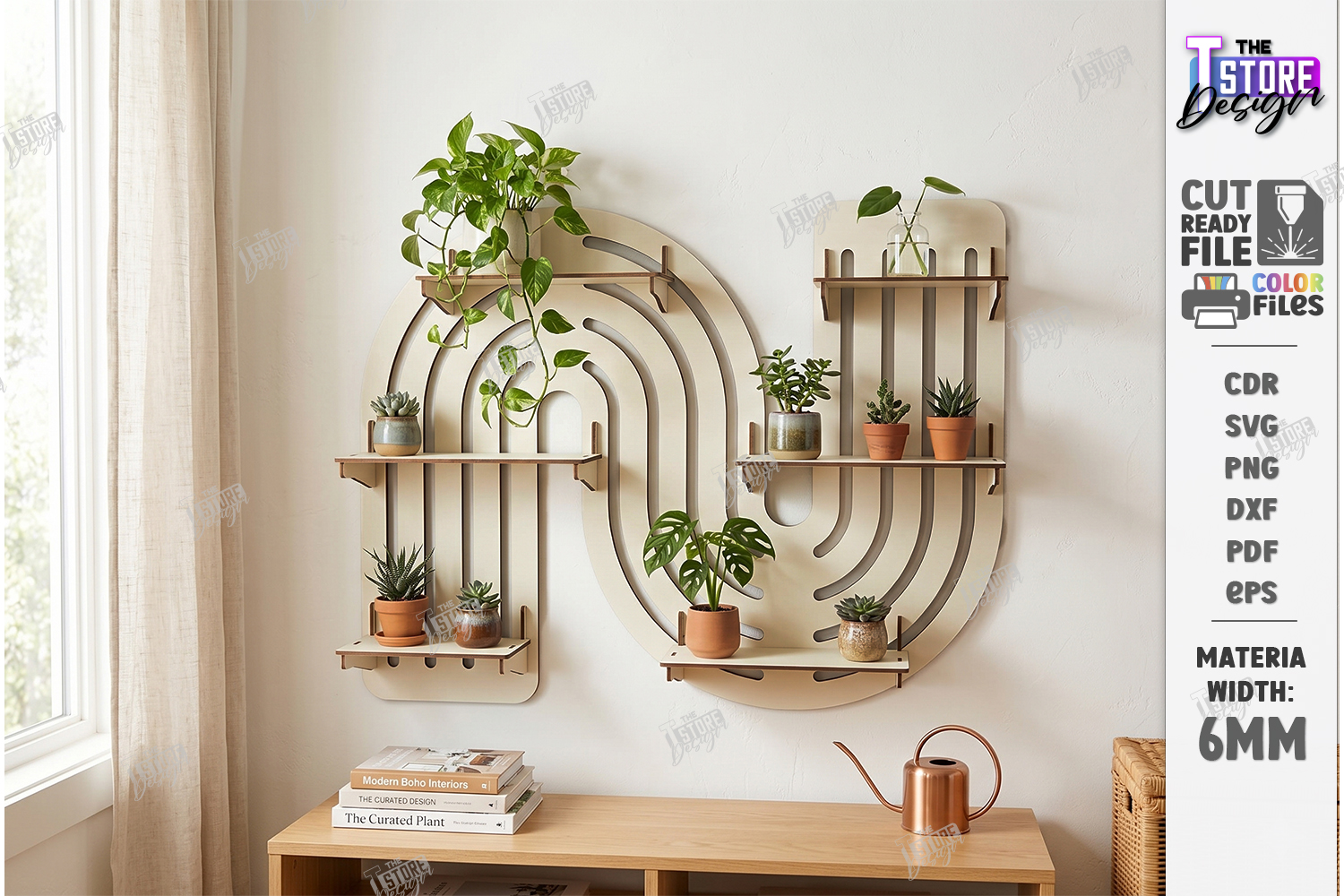 [Laser cut and engrave] Wall Mounted Pegboard Display Shelves for Indoor Plants and Home Organization Laser Cut Bundle