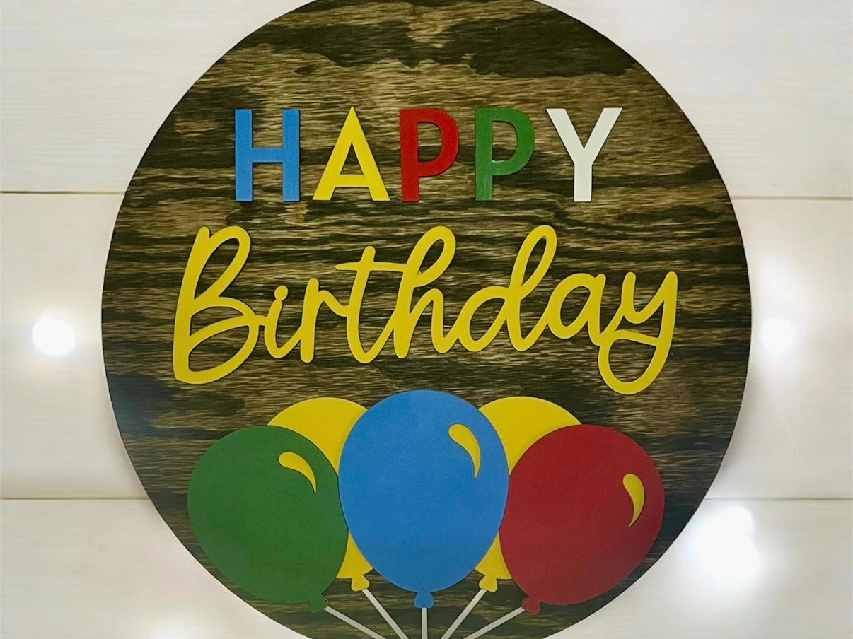 Happy birthday wreath