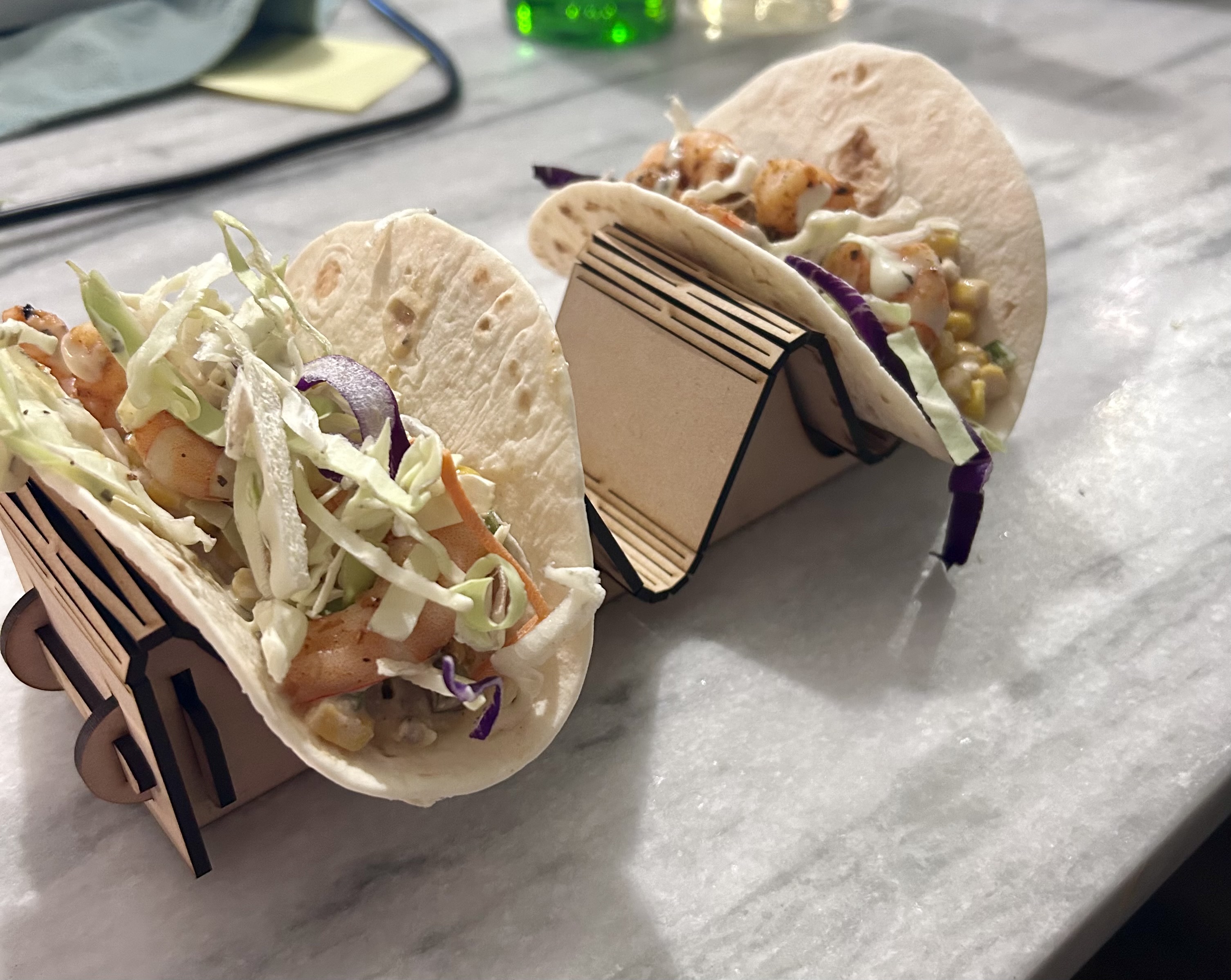 [Laser cut and engrave] Taco Holder: 2 options, Collapsable & Portable.