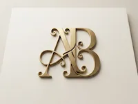 [Laser cut and engrave] Classic AB Monogram Emblem Design