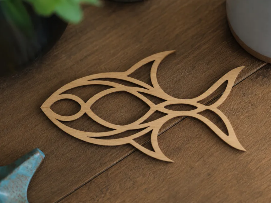 Abstract Fish Silhouette Wall Art