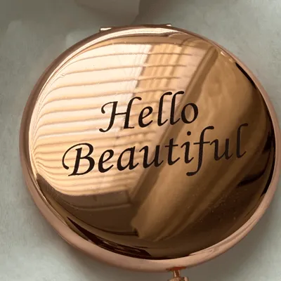 Rose Gold Compact Metal Mirror