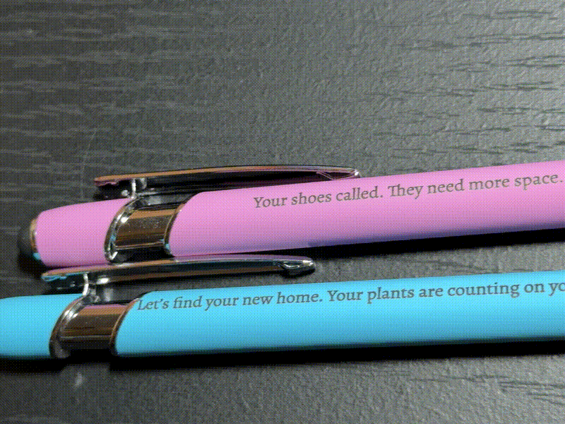 Personalized pens with humorous quotes for real estate agents