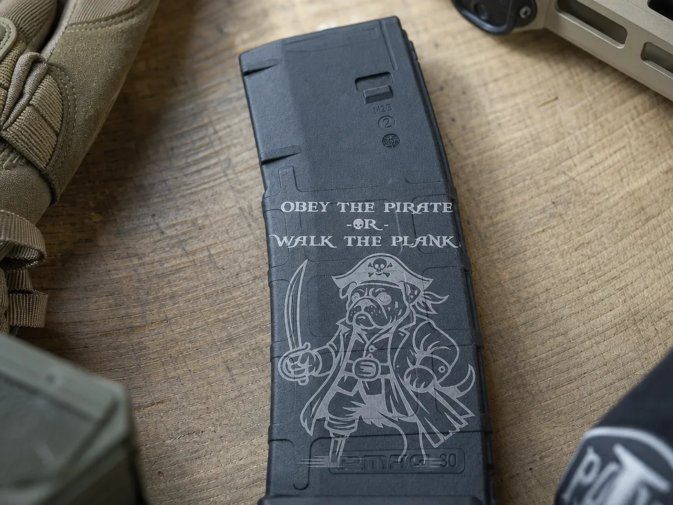 Pirate's Demand; Pirate Bulldog Themed Rifle Magazine