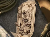 [Laser cut and engrave] Carabiner Shaped Wall Art Featuring Mountain Climbing and Camping Scene