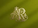 [Laser cut and engrave] Monogramme doré AR avec ornements floraux sur fond violet