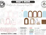 [Laser cut and engrave] Decorative Infinity Mirror Book Nook with Architectural and Floral Motifs Laser Cut Bundle