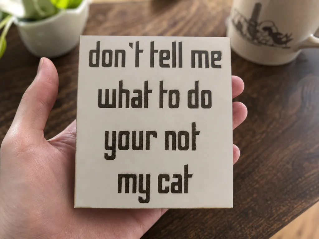 Don't Tell Me What To Do Your Not My Cat Wooden Sign